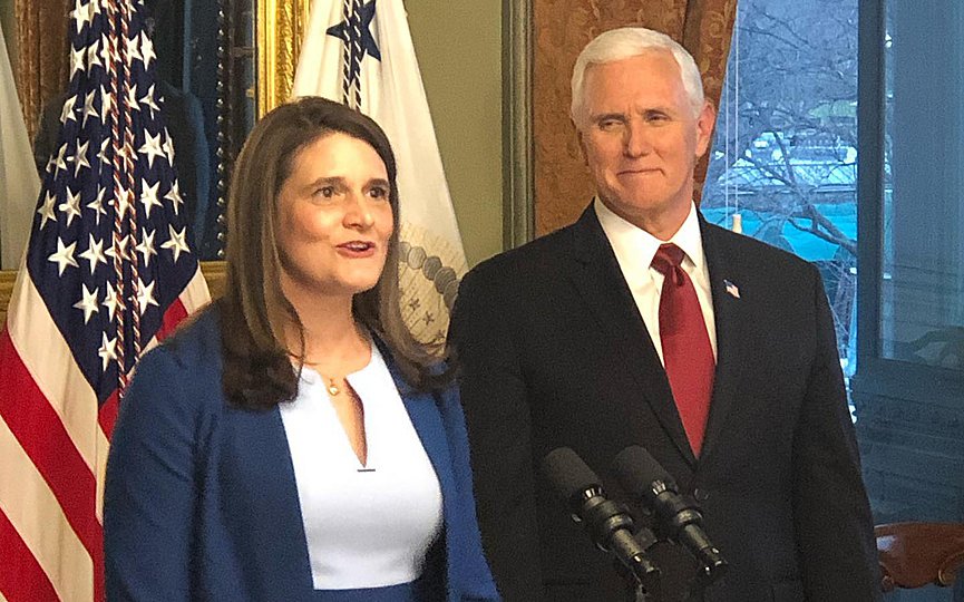 Eleni Maria Roumel was sworn in as a Federal Judge by Vice President Mike Pence at the White House on February 24. (Photo Courtesy of Mike Manatos)