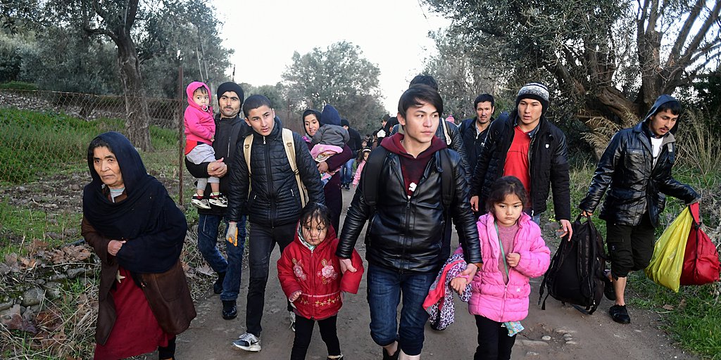 Migrants arrive at the village of Skala Sikaminias, on the Greek island of Lesbos, after crossing on a dinghy the Aegean sea from Turkey on Monday, March 2, 2020. (AP Photo/Michael Varaklas)