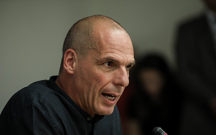 FILE - Yanis Varoufakis, leader of the political party MeRA25 in a press conference, May 29, 2019. (Photo by Eurokinissi/Stelios Misinas)