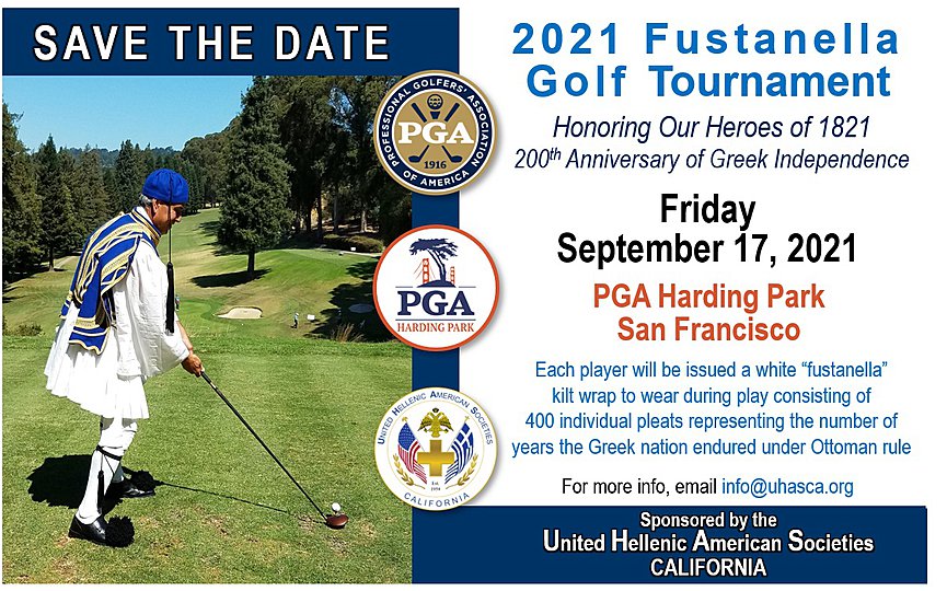 United Hellenic American Societies (UHAS) is sponsoring a Fustanella Golf Tournament at PGA Harding Park in San Francisco on September 17. Photo: Taso Zografos