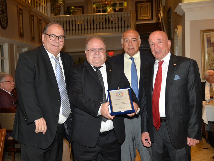 Left to right: AHEPA District 5 Past Governor and honoree Steve Marmarou, Louis Stefanou, current District Governor Bob Fourniadis, and PDG and honoree George Pappas. Photo: Steve Lambrou