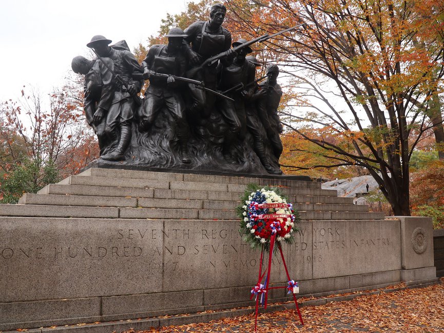 AHEPA Delphi Chapter #25 placed a wreath on Veterans Day at the 107th Infantry Memorial which honors veterans who died during World War I. (Photo: Argyris Argitakos)