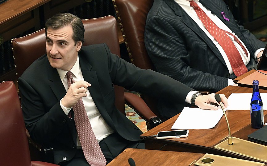 FILE - New York Sen. Michael Gianaris, D-Astoria, in the Senate Chamber at the state Capitol in Albany. Photo: (AP Photo/Hans Pennink)