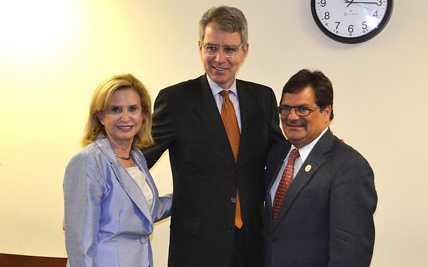 FILE - Rep. Carolyn Maloney, Ambassador to Greece Geoffrey Pyatt, and Rep. Gus Bilirakis. (Photo: Courtesy of Congresswoman Carolyn B. Maloney)