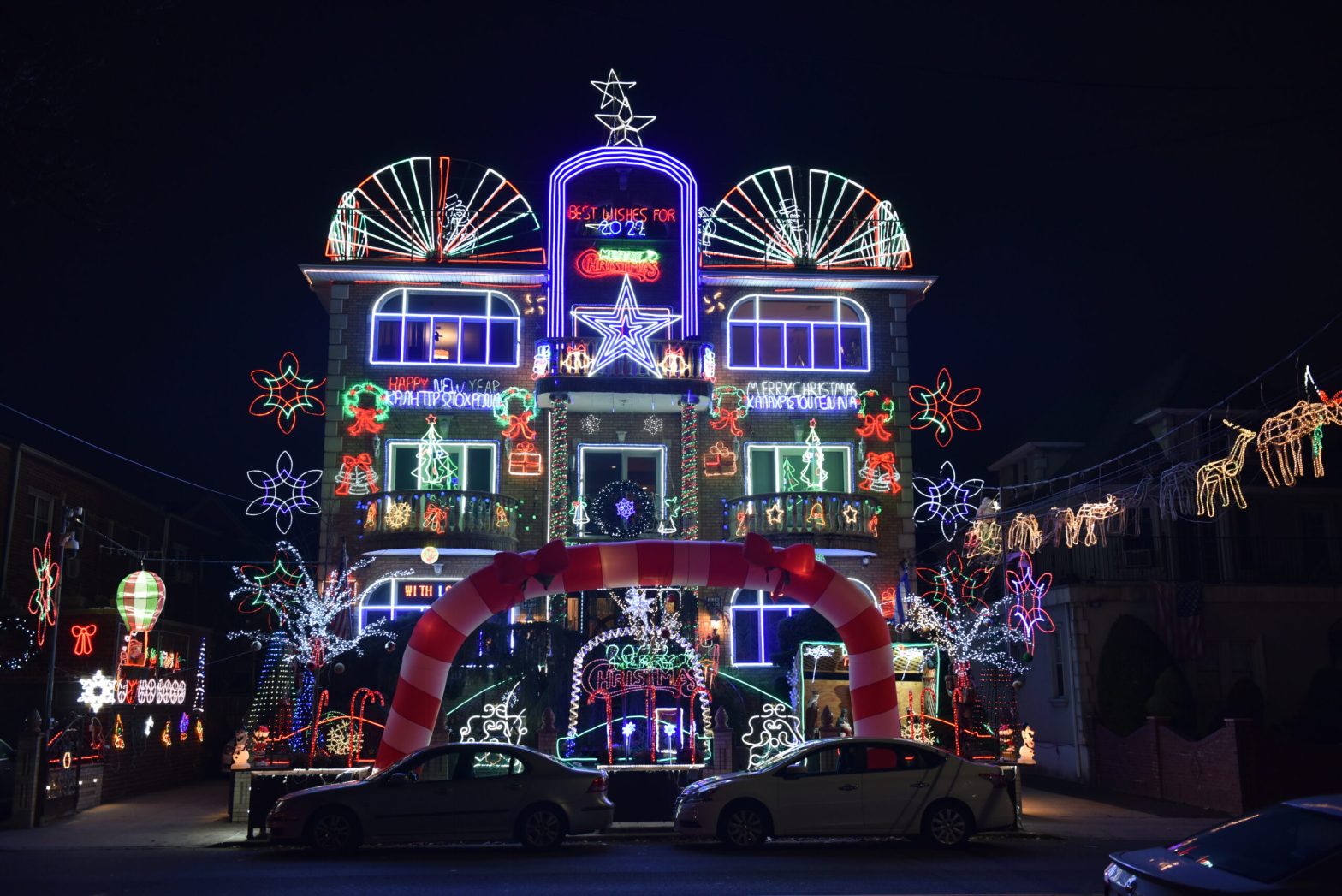 Greek-American Christmas Display with 320,000 Festive Lights in Brooklyn